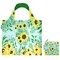 Wrapables Large Reusable Shopping Tote Bag with Outer Pouch, Sunflowers